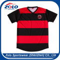 OEM orders acceptable 100% polyester cheap black red soccer jersey